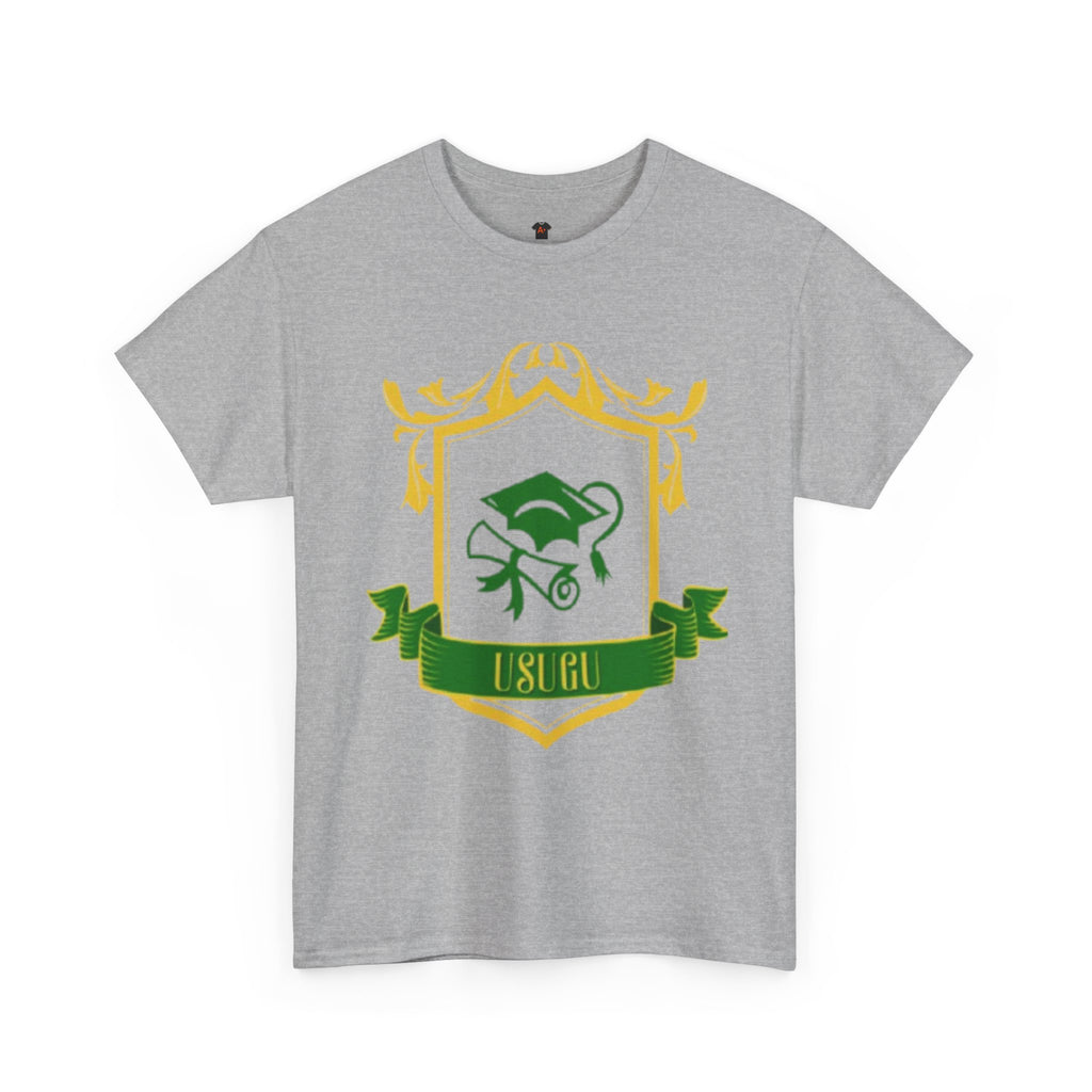 Graduation Crest T‑Shirt — Green & Gold Cap Emblem