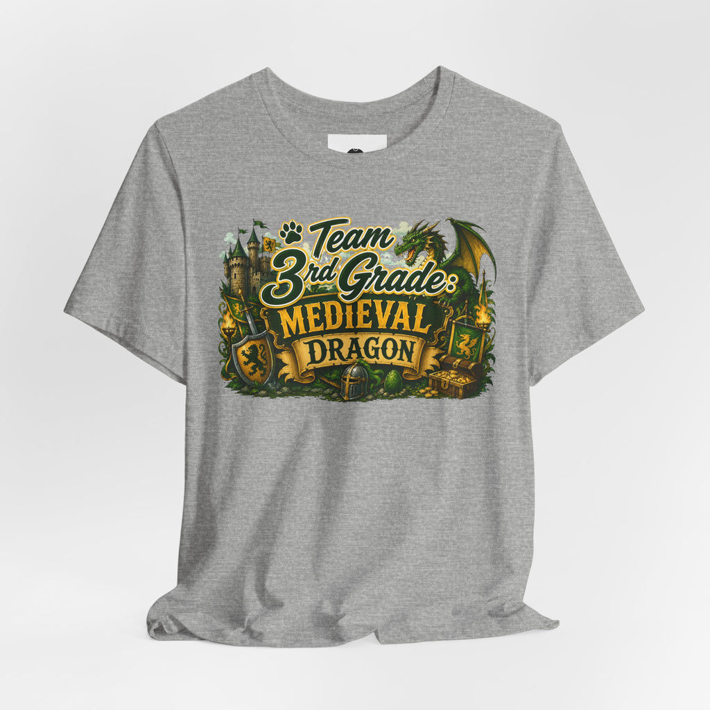 Team 3rd Grade Medieval Dragon T‑Shirt — School Spirit Classroom Tee