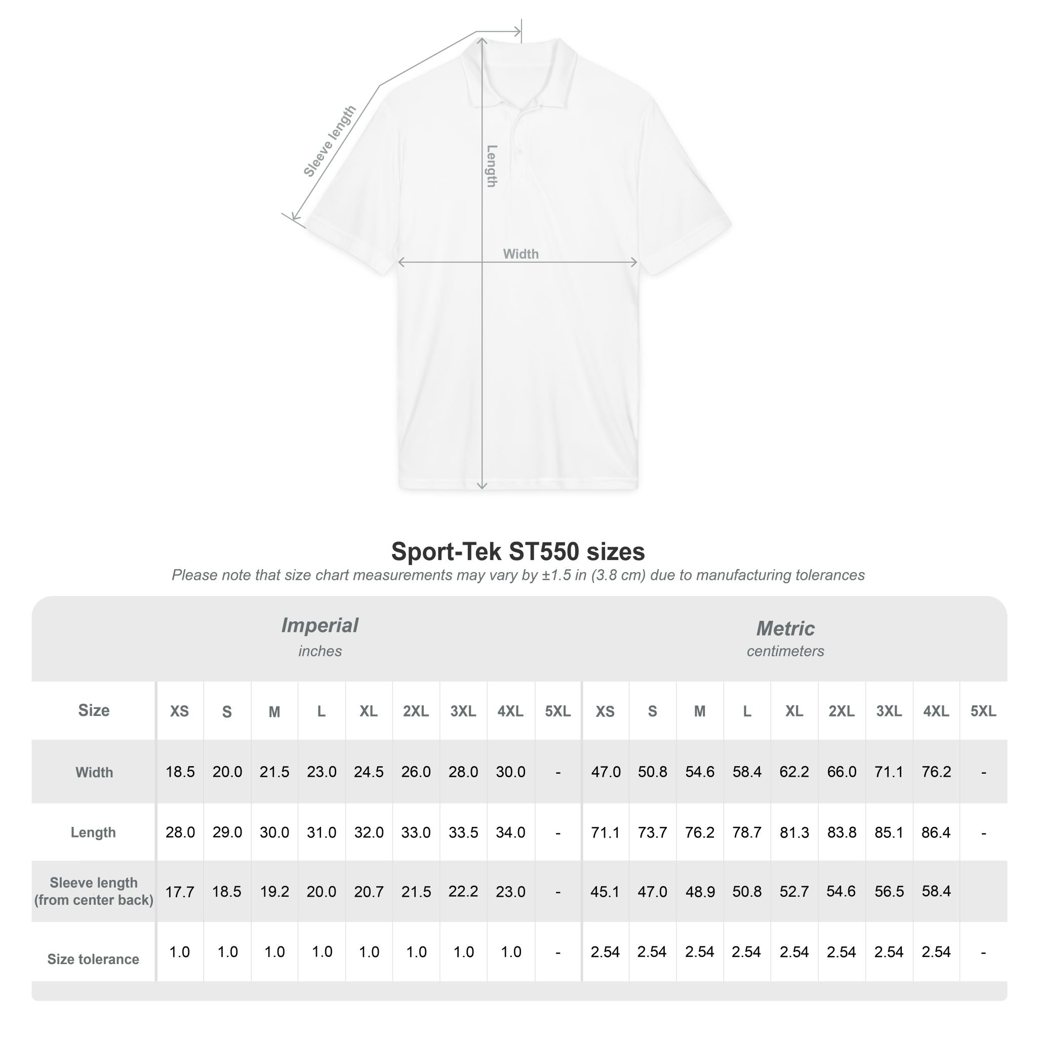 Embroidered Crest Polo Shirt — White Performance Sport Polo with Colorful Shield Logo