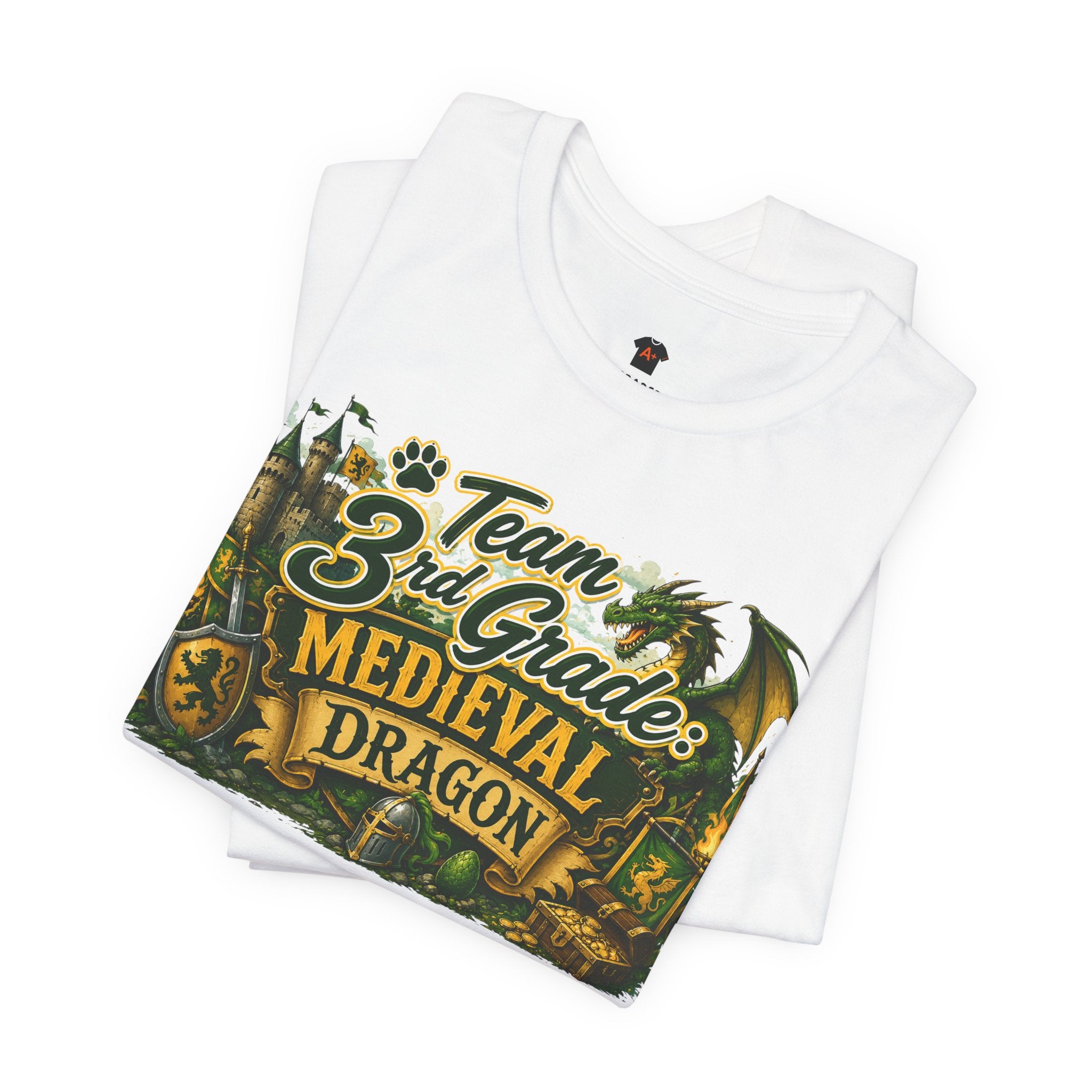 Team 3rd Grade Medieval Dragon T‑Shirt — School Spirit Classroom Tee