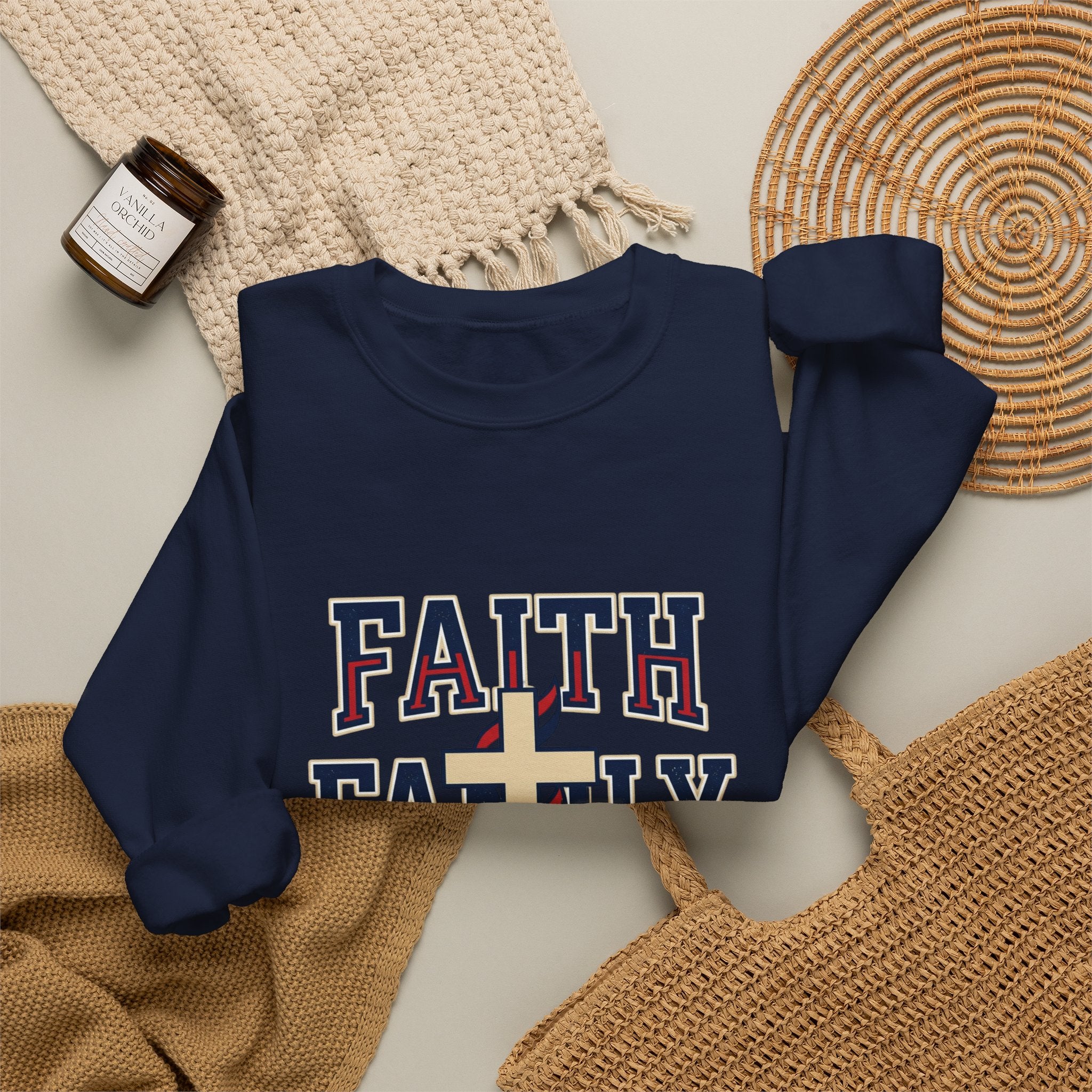 Faith Family Freedom Sweatshirt | Patriotic Faith-Based July 4th Vintage Americana