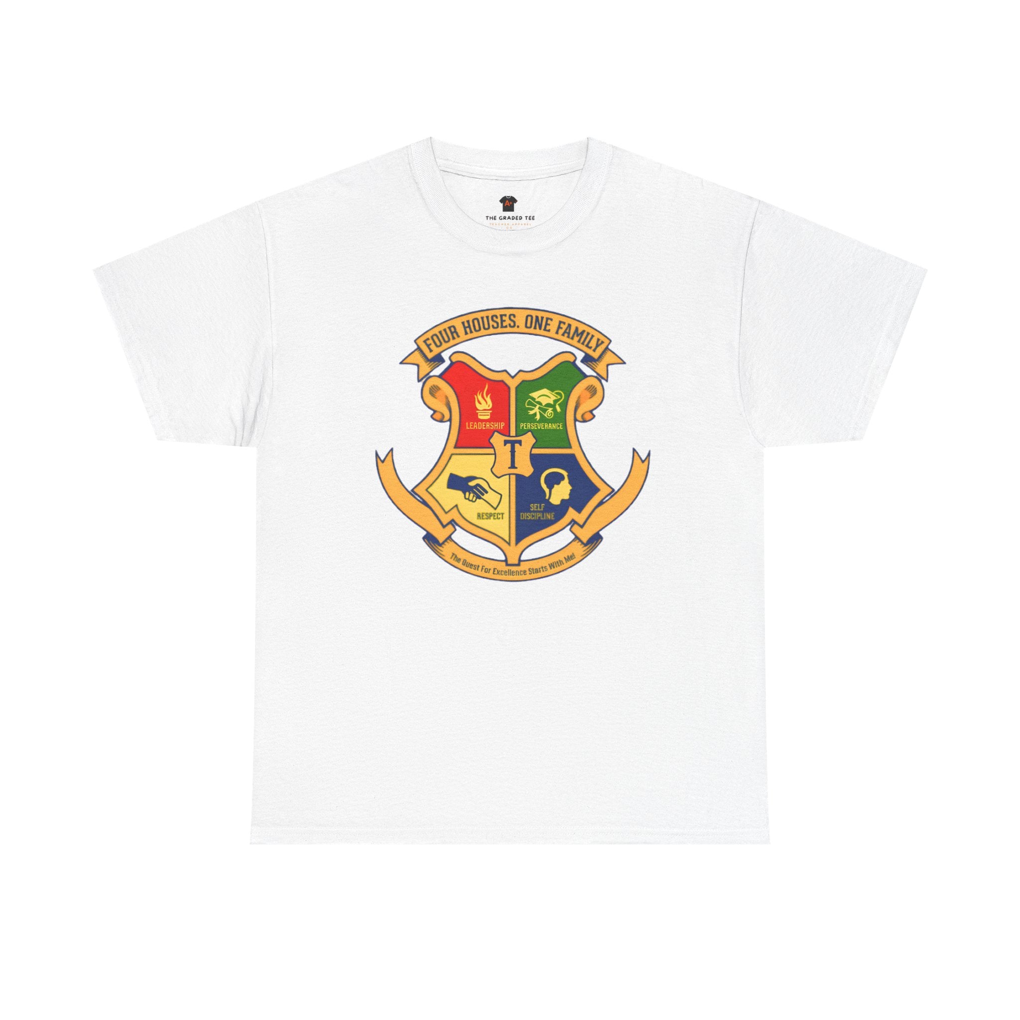 Family Crest T-Shirt — "Your Houses Are Family" Heraldic Coat of Arms Tee