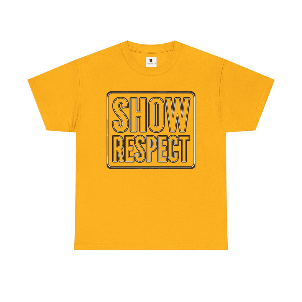 White Tee — Subtle 'Show Respect' Embossed Graphic T-Shirt