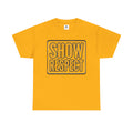 White Tee — Subtle 'Show Respect' Embossed Graphic T-Shirt
