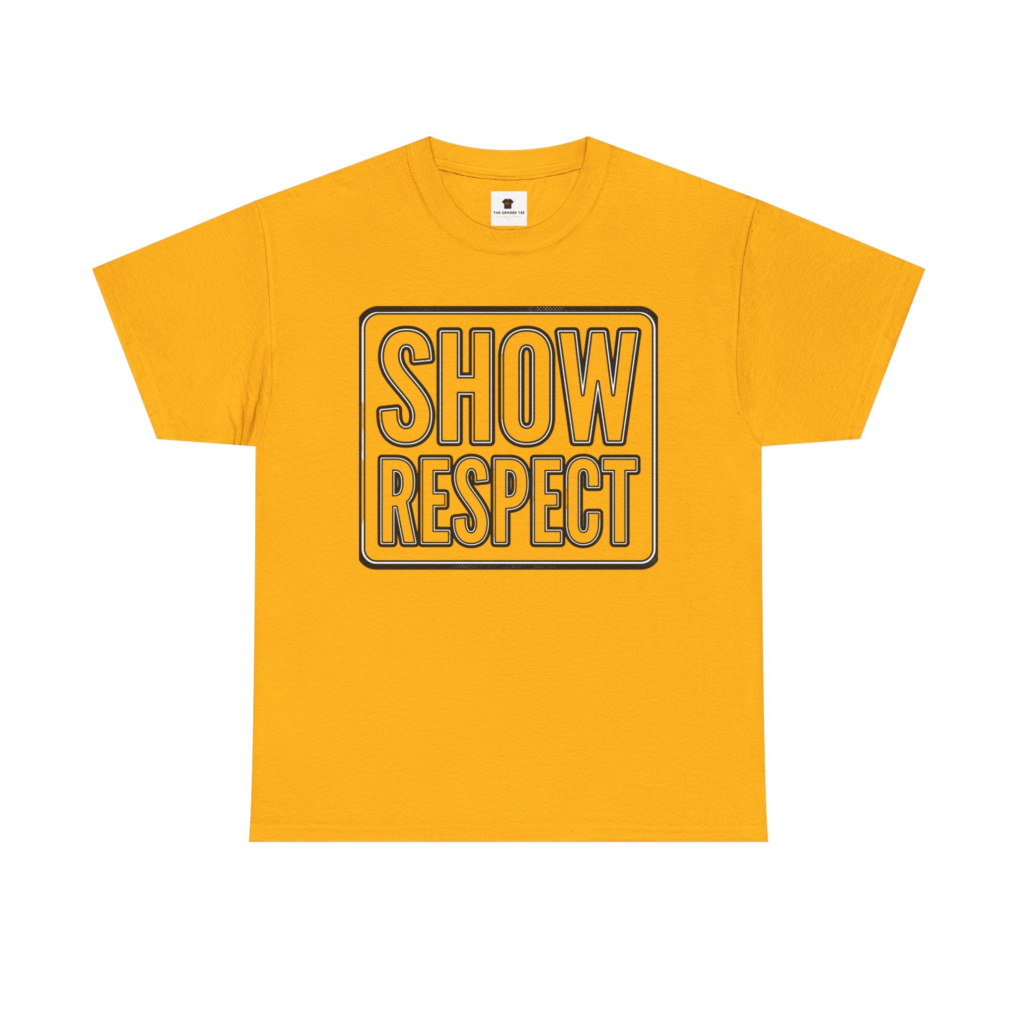 White Tee — Subtle 'Show Respect' Embossed Graphic T-Shirt