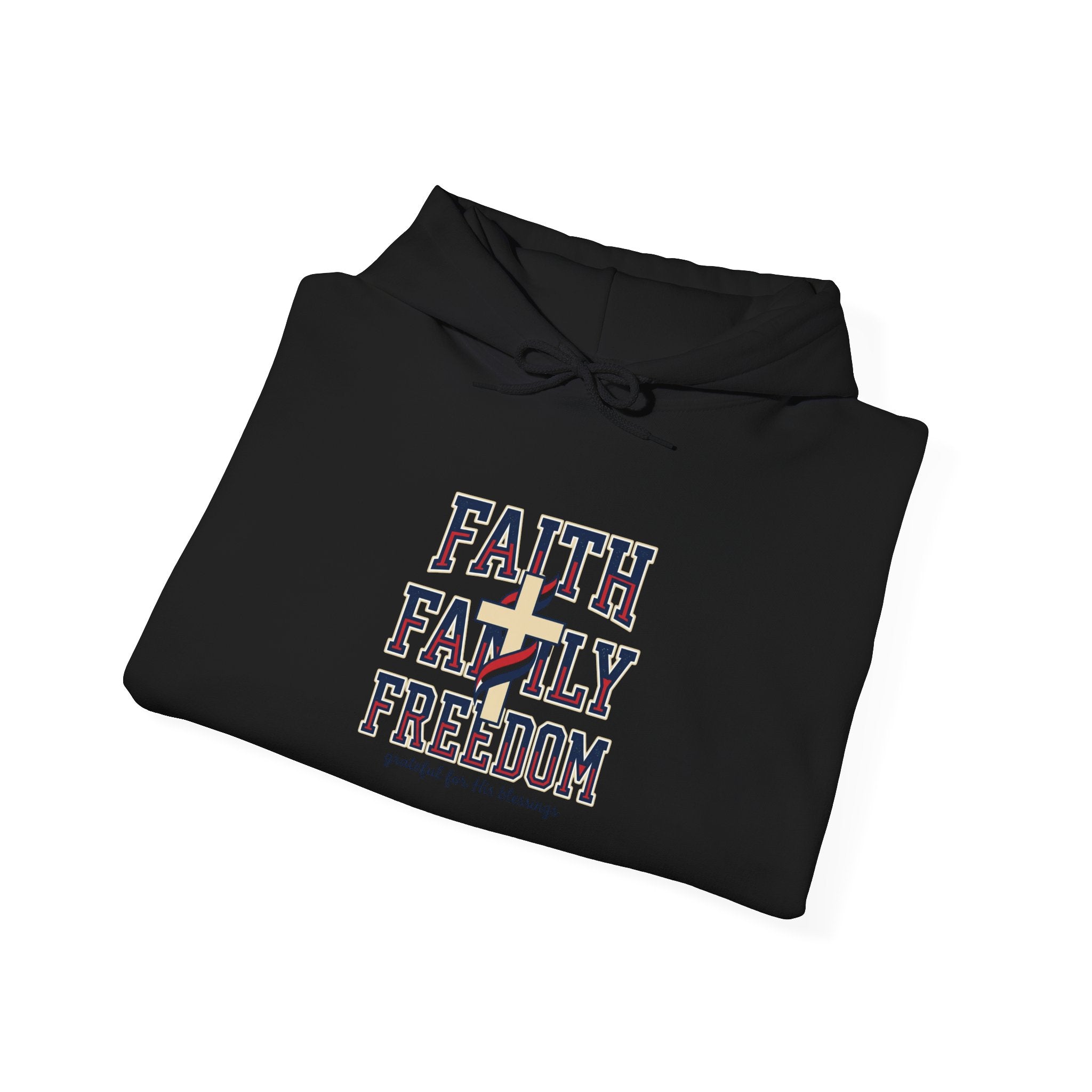 Faith Family Freedom Hoodie | faith-based patriotic, vintage Americana