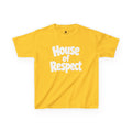 Kids T-Shirt — "House of Respect" Bold Retro Graphic Tee (Yellow)