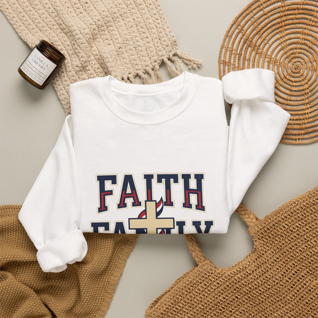 Faith Family Freedom Sweatshirt | Patriotic Faith-Based July 4th Vintage Americana
