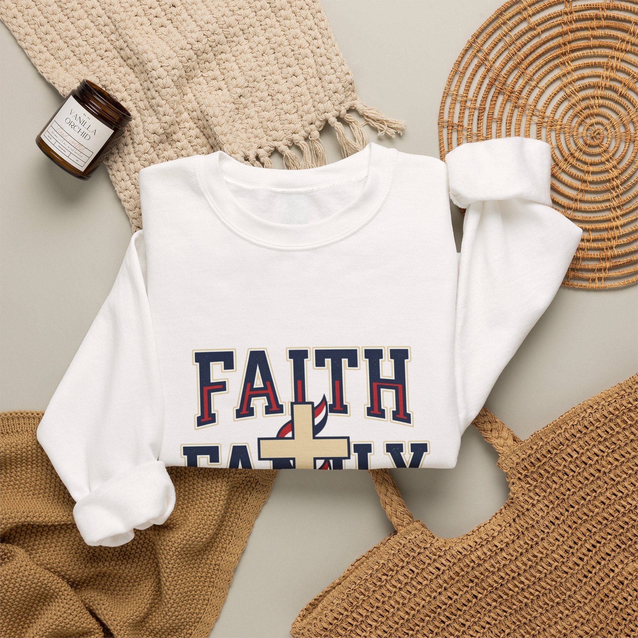Faith Family Freedom Sweatshirt | Patriotic Faith-Based July 4th Vintage Americana