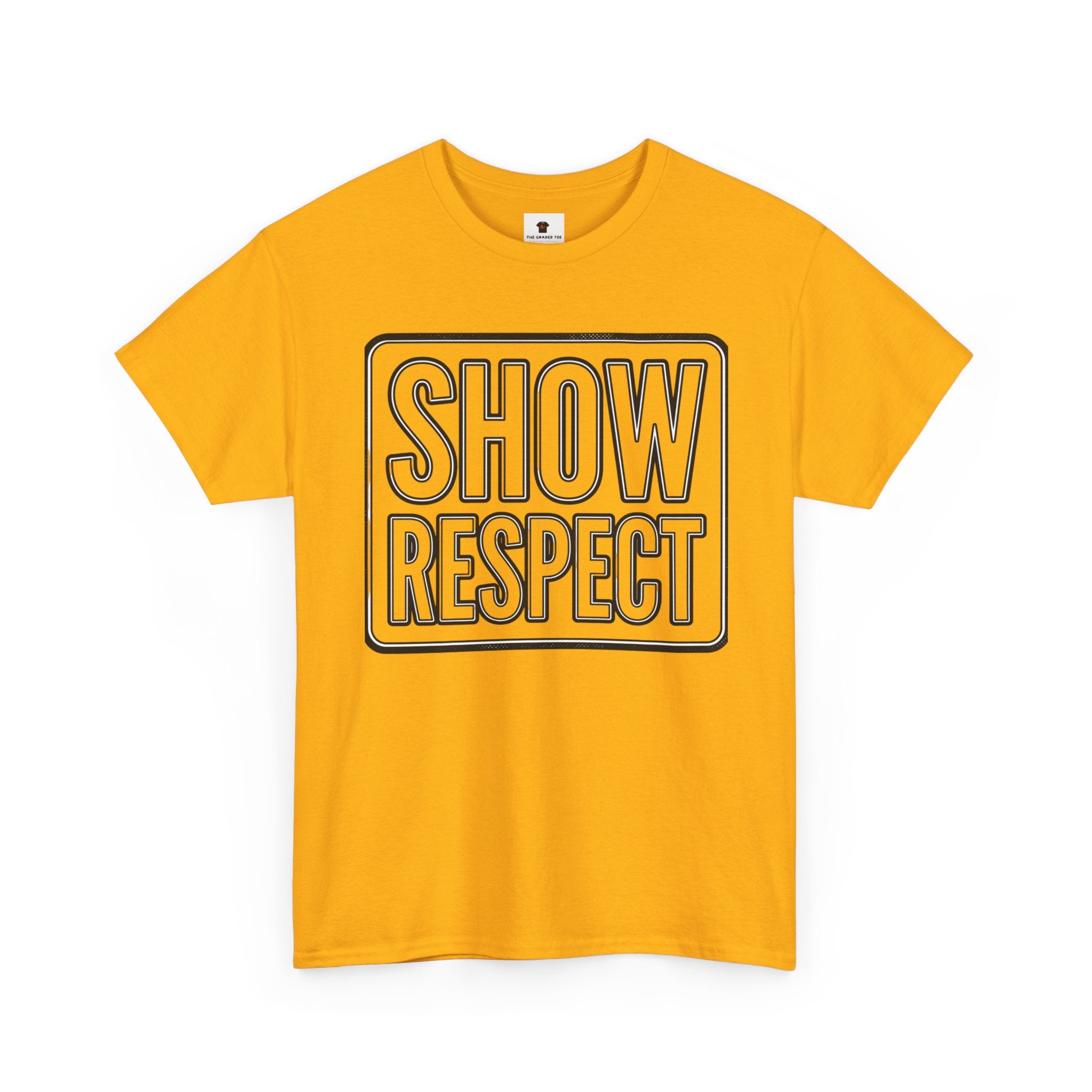 White Tee — Subtle 'Show Respect' Embossed Graphic T-Shirt