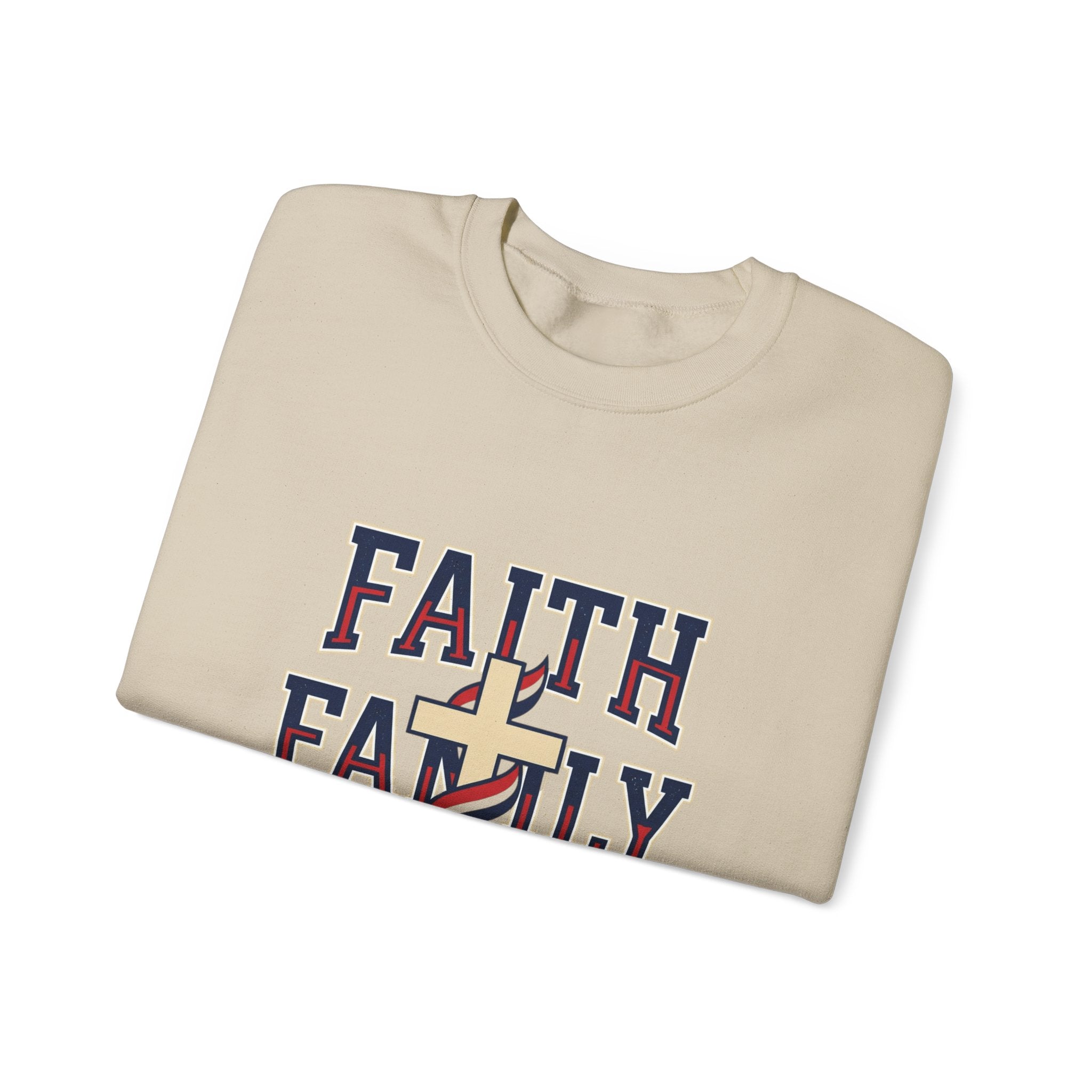 Faith Family Freedom Sweatshirt | Patriotic Faith-Based July 4th Vintage Americana