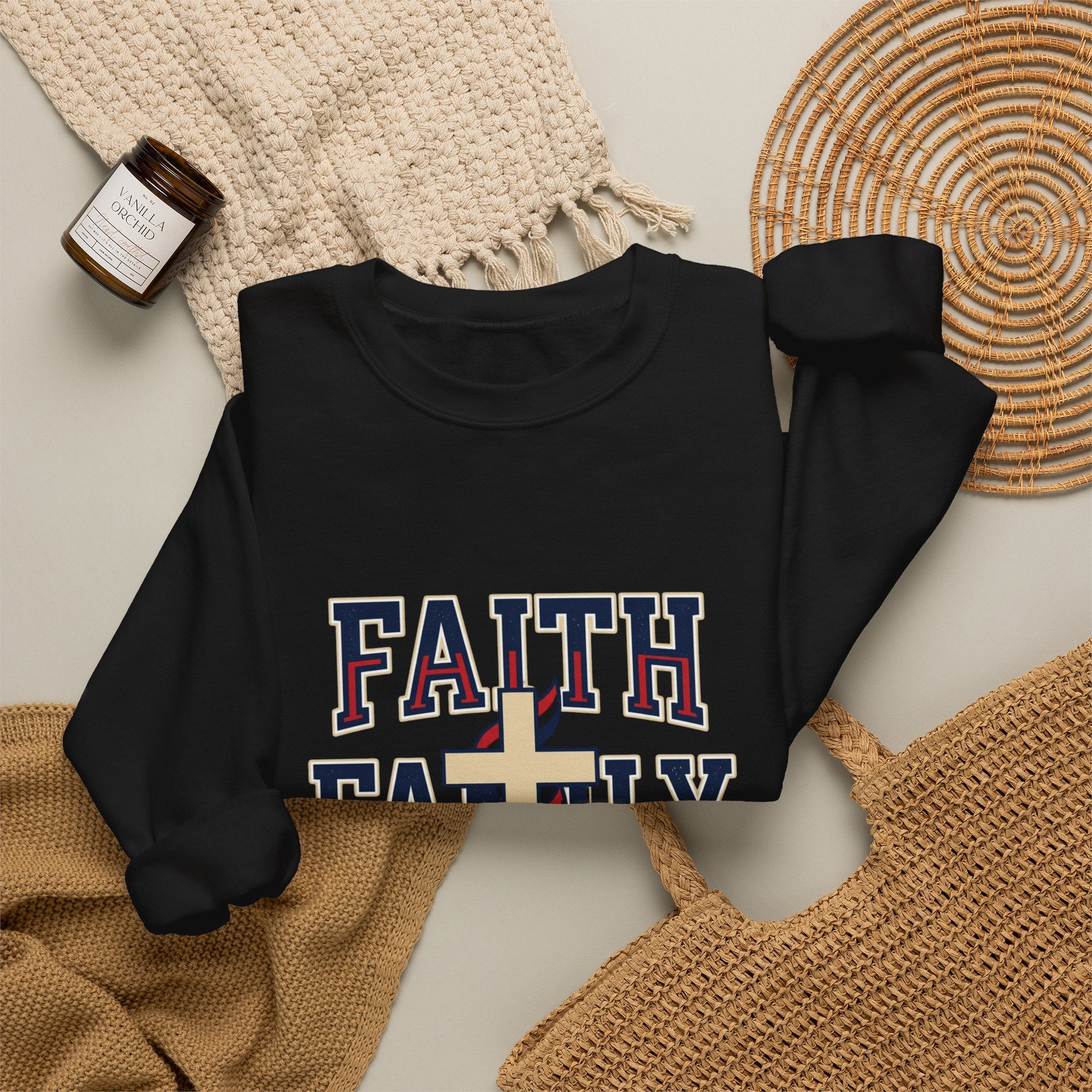 Faith Family Freedom Sweatshirt | Patriotic Faith-Based July 4th Vintage Americana