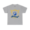 Crested 'OMIZENI' Profile Tee — Academic Crest Graphic T-Shirt
