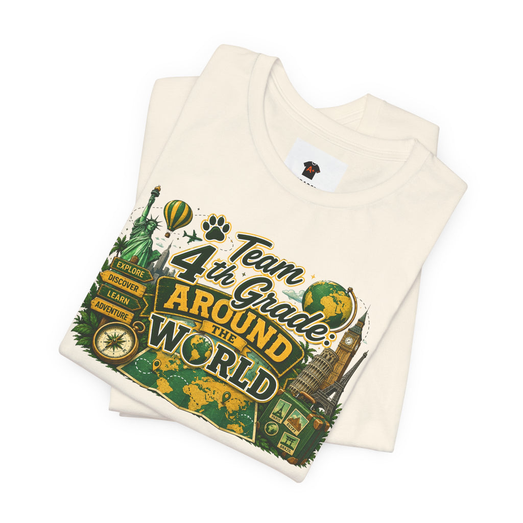 4th Grade Around the World Tee — "The Learning Journey" Elementary School Shirt