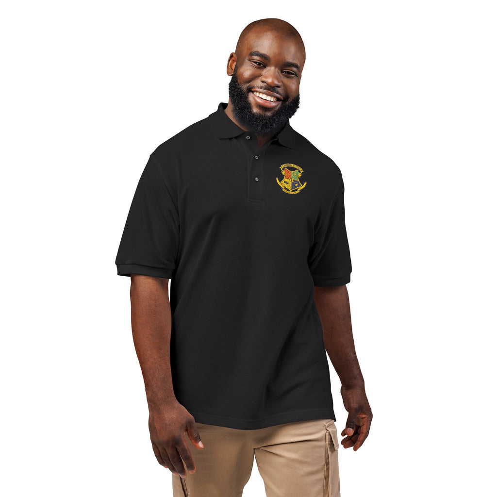 Embroidered Golden Eagle Polo — Classic Military Patch Chest Shirt