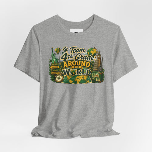 4th Grade Around the World Tee — "The Learning Journey" Elementary School Shirt