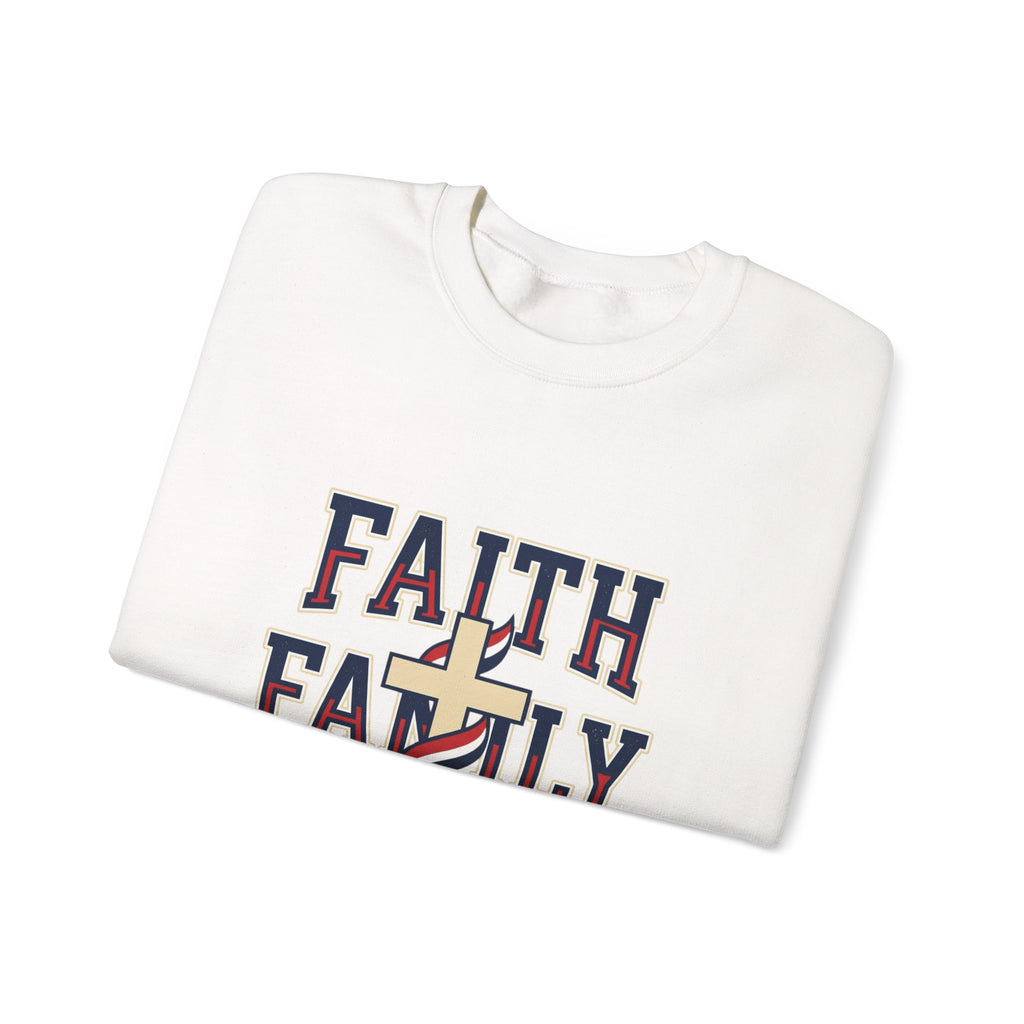 Faith Family Freedom Sweatshirt | Patriotic Faith-Based July 4th Vintage Americana