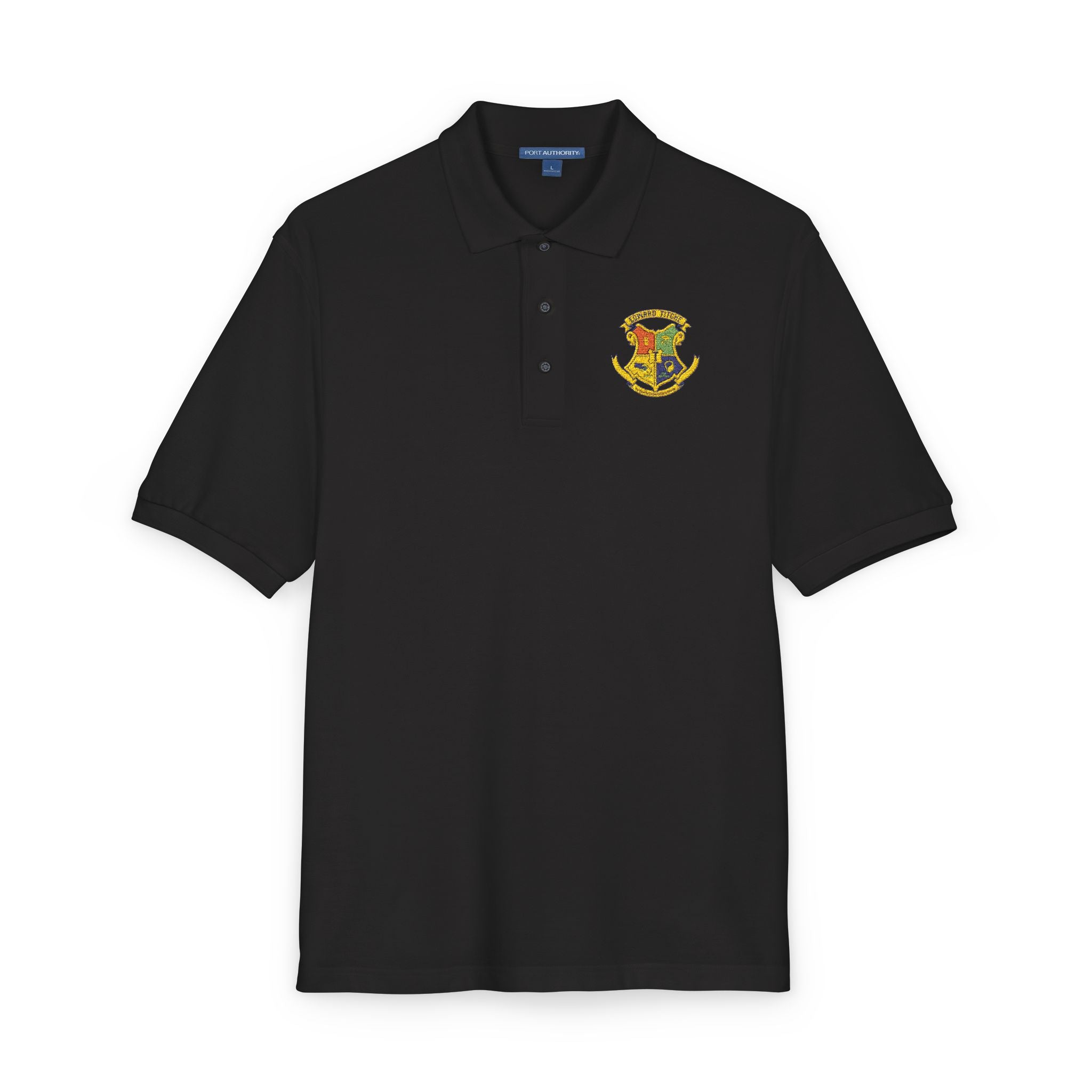 Embroidered Golden Eagle Polo — Classic Military Patch Chest Shirt