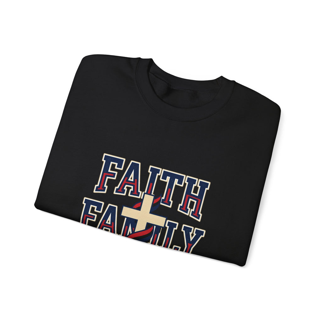 Faith Family Freedom Sweatshirt | Patriotic Faith-Based July 4th Vintage Americana