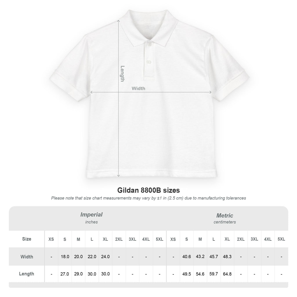 Youth Polo Shirt with Colorful Shield Crest Embroidered Logo